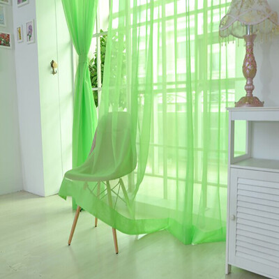 

Toponeto 1 PCS Pure Color Tulle Door Window Curtain Drape Panel Sheer Scarf Valances