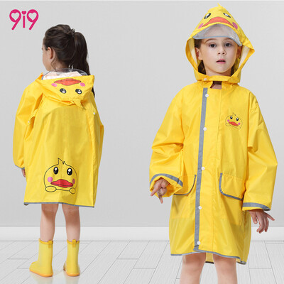 

9i9 long love childrens raincoat boys&girls kindergarten pupils cartoon raincoat hidden backpack poncho net red backpack raincoat 1900040 small yellow duck