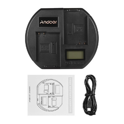 

Andoer Fast Charger Dual-channel Camera Battery Charger Digital LCD Display USB Input for Nikon EN-EL14 Battery for Nikon D3300 D5