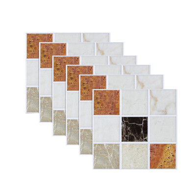 

Siaonvr 6pcs Tile Mosaics Tile Stickers Kitchen Bathroom Personality Anti-Tile Stickers