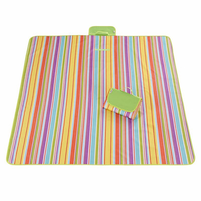 

Foldable Patterned Waterproof Handy Folding Colorful Beach Mat with Strap