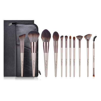 

〖Follure〗11PCS Wooden Foundation Cosmetic Eyebrow Eyeshadow Brush Makeup Brush Sets Tools