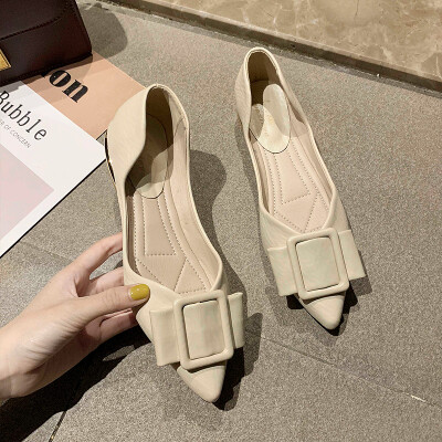 

Pointed soft sole ol commuting simple Joker pouring shoes shallow fairy shoes gentle flat 2019 new summer