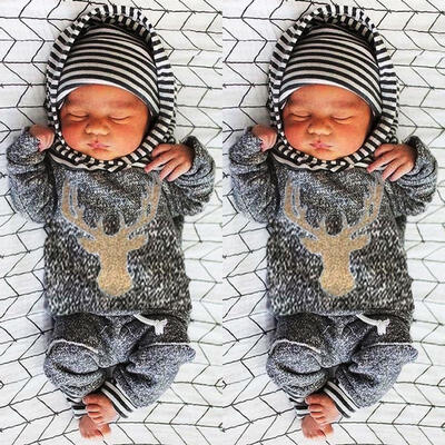 

Newborn Baby Girl Boy Clothes Deer Tops T-shirtPants Leggings 2pcs Outfits Set