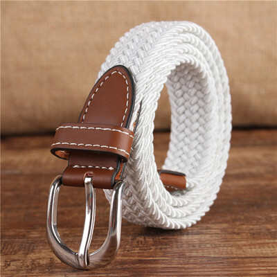 

Fashion Unisex belt high quality Elastic tension canvas Alloy pin buckle Men&Women belt solid color casual cowboy Men belt