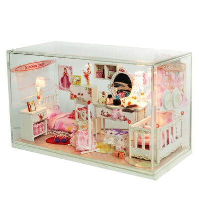 

Handmade My Dream House DIY Dollhouse Toy Transparent Cover Valentine Day Gifts Doll House LED Lights Puzzle Model