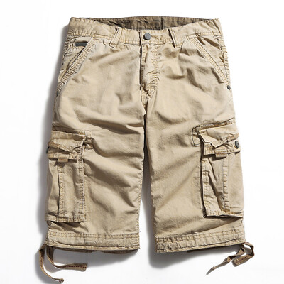 

Gobestart Mens Casual Pure Color Outdoors Pocket Beach Work Trouser Cargo Shorts Pant