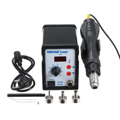 

858D 700W Soldering Station LED Digital Solder Iron Desoldering Station BGA Rework Solder Station Hot Air Welding Tool E-U Plug