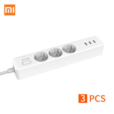 

New arrival Original Xiaomi Mijia Power Socket Strip 3 Sockets 3 USB port Big Plug Extension Patch Board for home