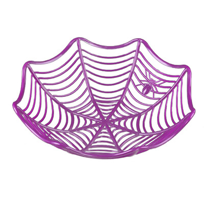 

Usable Halloween Decor Plastic Fruits Basket Spider Web Candy Basket Party Bar Snack Storage Baskets