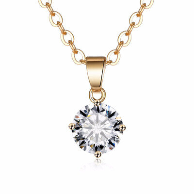 

Fashion Gold Sliver Color Cubic Zirconia Pendant Necklace For Women Crystal Choker Necklace Bijoux Wedding Jewelry Wholesale