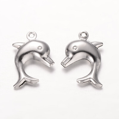 

Dolphin 304 Stainless Steel Pendants Stainless Steel Color 21x16x4mm Hole 2mm