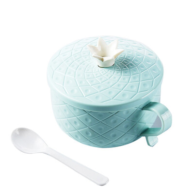 

Toponeto Cute Pineapple Stainless Steel Bowl With Lid Thickening Anti-scalding Spoon