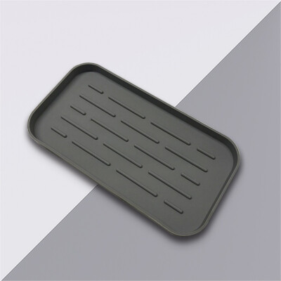 

Toponeto Bar Silicone Outflow Pad Drying Mat Dish Kitchen Thick Counter Deep Grooves Dry