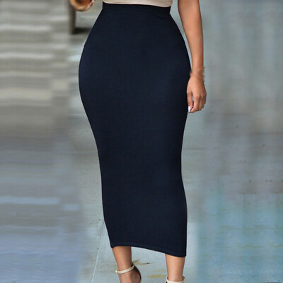 

Womens High Waist Slim Skirt Bodycon Party Dress Stretch Long Maxi Pencil Skirt