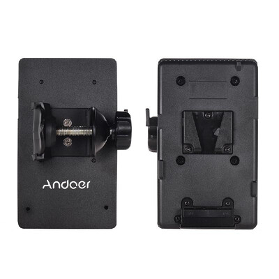 

Andoer V Mount V-Lock Battery Plate Adapter Power Supply System D-tap Connector W Clamp for Sony Camera BP Battery