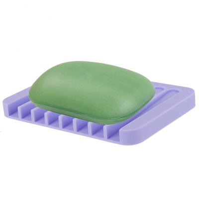 

Greensen Purple Square Shape Soap Box Dish Tray Rack Bathroom Household Organizer