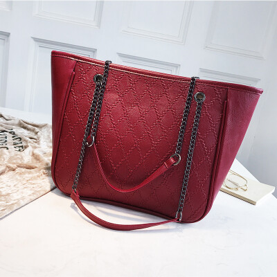 

Big bag female 2019 new shoulder bag European&American fashion tide wild handbag retro rhombic chain Messenger bag