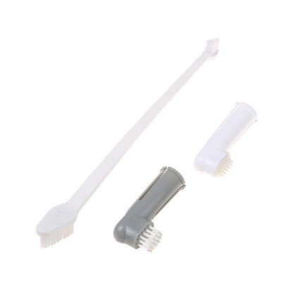 

Pet Finger Toothbrush Dog Brush Breath Double Head Teeth Care Dog Cat Clean