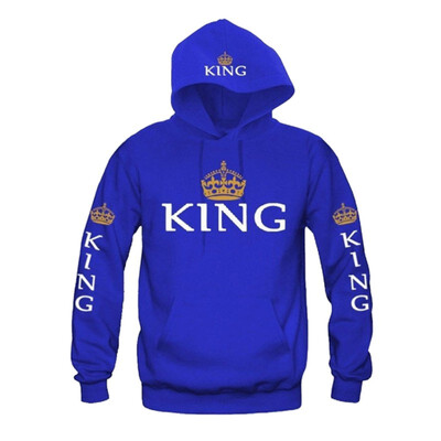 

Women Pullovers King Queen Printed Hoodies Men Sweatshirt Lovers Couples Hooded Hoodies Sweatshirt