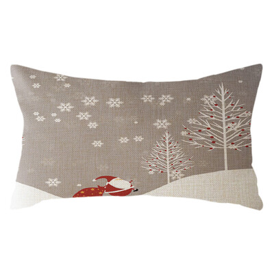 

〖Follure〗Christmas Santa Claus Pillow Case Linen 30x50cm Throw Cushion Cover Home Decor