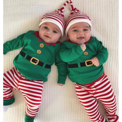 

Christmas Newborn Kids Baby Boys Girls Romper Pants Hat Outfits Set Clothes 3Pcs