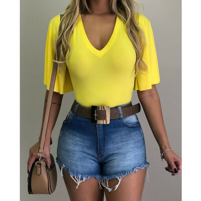 

Fashion Women Ladies Half Sleeve Loose Blouse Casual Shirt Summer Top T-Shirt