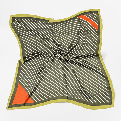 

Spring new Nordic simple stripe c temperament wild retro silk generous scarf ladies custom scarf gift