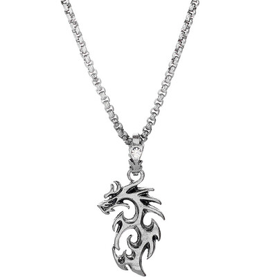 

New Flame Dinosaur Pendant Necklace For Men Women Vintage Jewelry