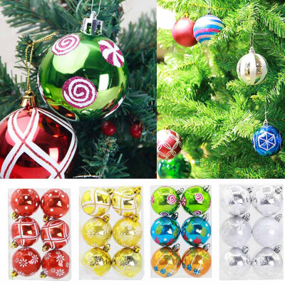 

Gobestart Christmas 6 Balls Wreath Door Wall Ornament Garland Decoration