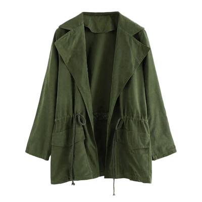 

Toponeto Women Long Sleeve Jacket Windbreaker Parka Pockets Cardigan Thin Blet Coat