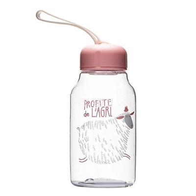 

New Transparent Plastic Student Water Bottle 350ml Portable Water Bottle Sports Decor Water Bottle with Tea Filter Layer
