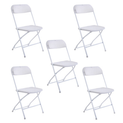 

10Pcs Commercial Plastic Folding Chairs Stackable Wedding Party ChairsWhite