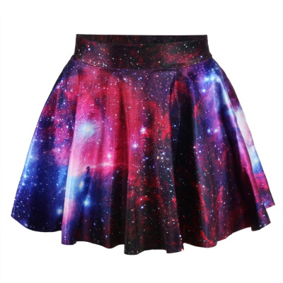 

Roseonmyhand Women Casual Christmas Star Flare Elastic High Waist Fashion Ball Gown Skirt