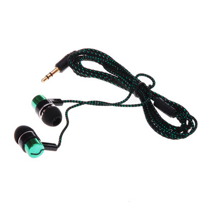 

MP3mp4 Earphones with microphone In Ear 11M Reflective Fiber Cloth Line Metal Earphones