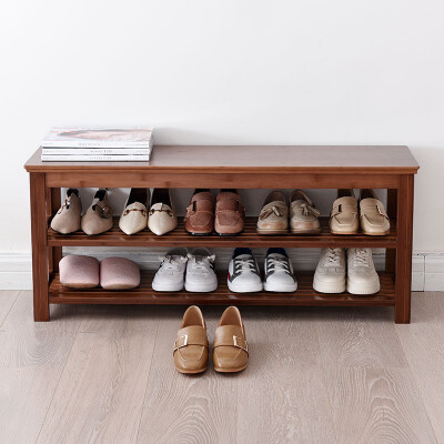 

XIAOZHUJIANG New brown plate shoe bench 80 long multi-purpose shoe rack simple shoes stool cabinet 4213