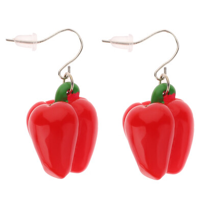 

Capsicum vegetables Pepper Jewelry Bell Earrings Jewelry Miniature Earrings