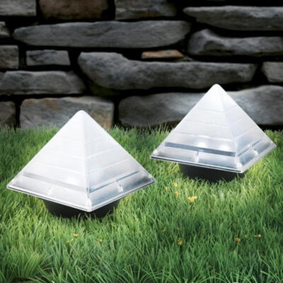 

Oasismall 2PCS Creative Pyramid Shaped Underground Buried Light Energy Saving Ground Lamp