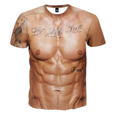 

Toponeto Unisex Holiday Shirt Rude Stag Party Fancy Dress 3D Offensive Boobs Printed Tee