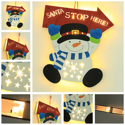 

〖Follure〗Lovely Snowman Led Light House Pendant Christmas Holiday Party Decoration Gift