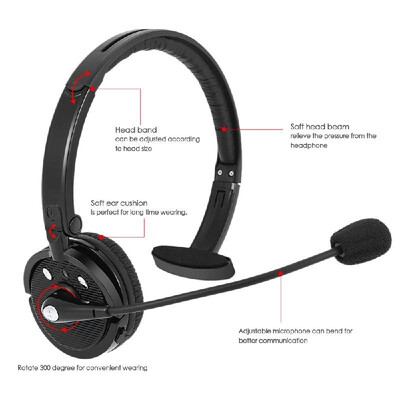 

SK-BH-M10B Wireless Bluetooth Stereo Business Headphone Over-ear Hands-free Headset with Mic for Office Customer Service Smart Ph
