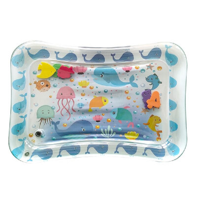 

Baby Colorful Inflatable Water Play Mat Tummy Time Fun Mat Child Development Play Center with Hand Inflator Pump for 46 Years Old