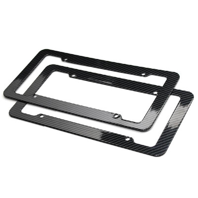 

2pcs Plastic Carbon Fiber Style License Plate Frames For Front&Rear Bracket Set