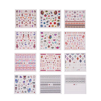 

1224 Sheet 3D Mixed Pattern DIY Nail Art Decals Water Transfer Sticker Kit