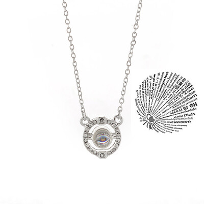 

With Card Round 100 Language I love You Necklace For Women Wedding Letter Necklace Jewelry Drop Shipping