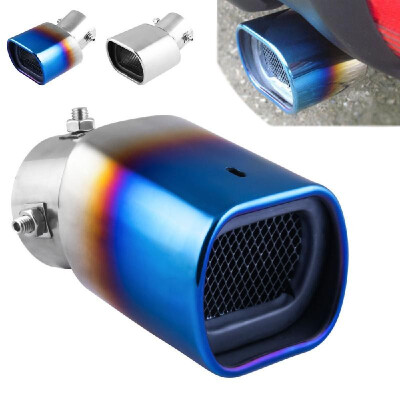 

Special offer wholesale stainless steel car exhaust pipe square tail throat muffler car accessories Silver