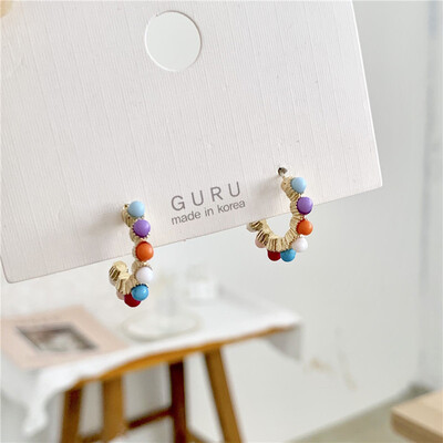 

Aretes de mujer modernos 2018 new brand design semi-circular flower earrings generous minimalist Korean earrings for women