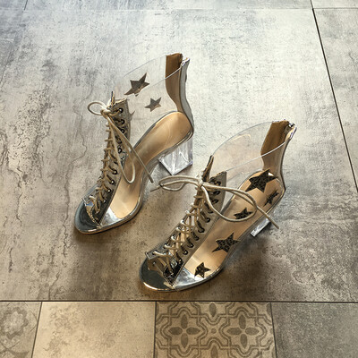 

handsome Martin boots autumn 100-net red fashion water-drilling star crystal coarse&fish-mouth cold boots