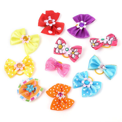 

50pcs Cute Pet Headwear Bow Butterfly Knots Rubber Band