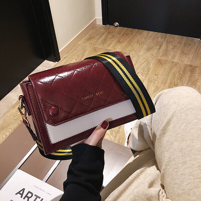 

Qiao Bani 2018 new Korean chic fashion hit color small square bag ribbon shoulder diagonal female bag factory direct sales